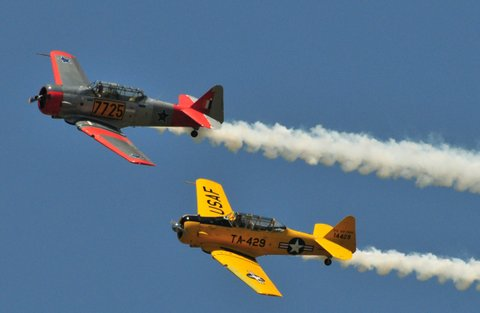 Two planes in the air show